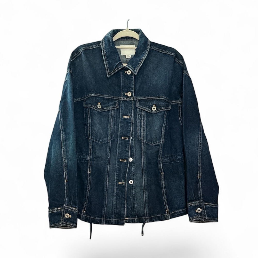 ZARA Oversized Casual Lightweight Blue Denim Jean Jacket Medium - Picture 1 of 14